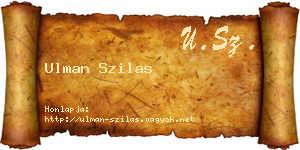 Ulman Szilas névjegykártya